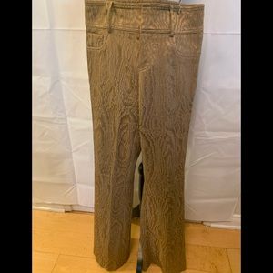 Cache Luxe tan pants with embroidered pattern. Size 2. Super cute!